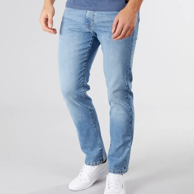Online Crosshatch Herre Bandol Jeans med lige pasform Lys vask Lyseblå