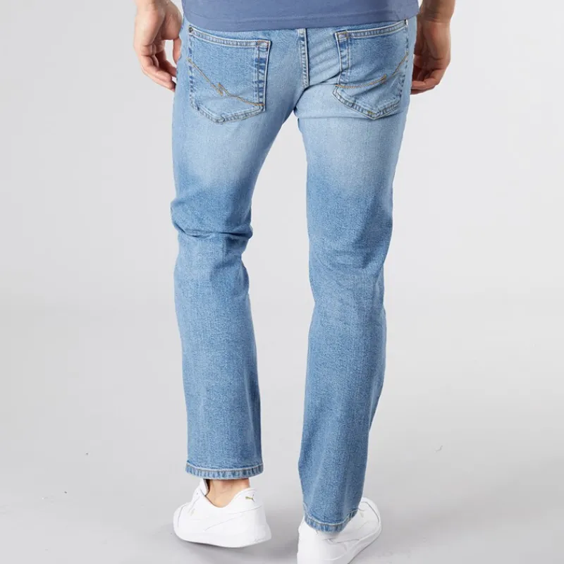 Online Crosshatch Herre Bandol Jeans med lige pasform Lys vask Lyseblå