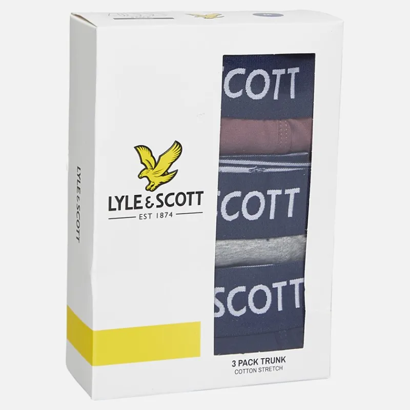 Best Lyle And Scott Vintage Herre Barclay Tre Pak Underbukser Flint/Grå Melange/Marineblå