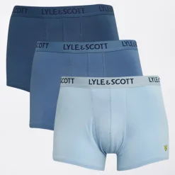 Sale Lyle And Scott Vintage Herre Barclay Tre Pakke Boxer Trunks Blue Horizon/Chambray Blue/Dark Denim Blå