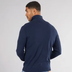 Discount PRODUKT Herre Basis Strik Høj Hals Lynlås Jumper Navy