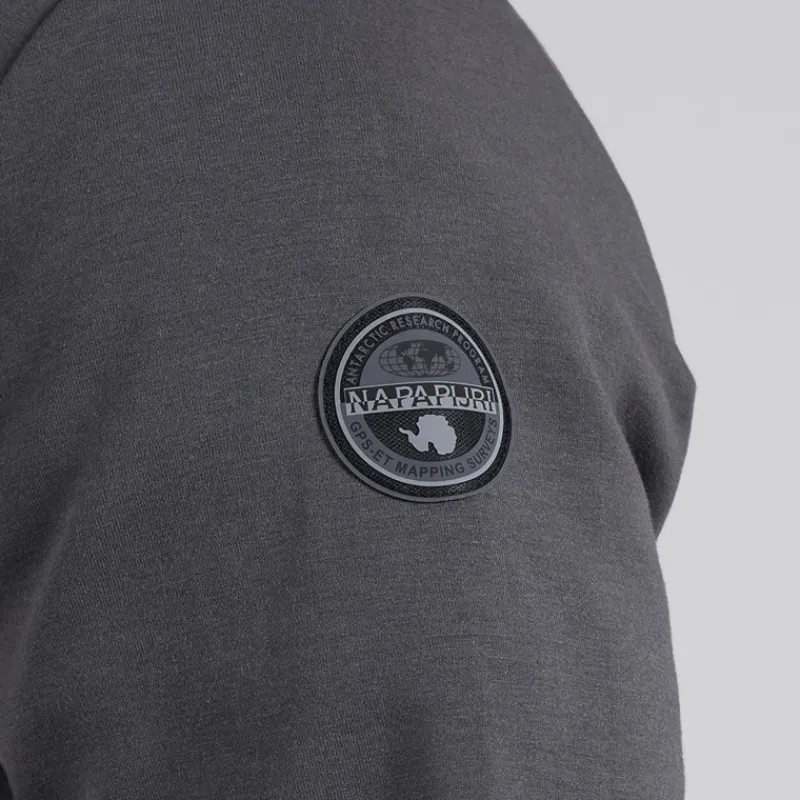 New Napapijri Herre Bastien 1/2 Lynlås Sweatshirt Dark Grey Solid