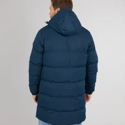 Clearance Trespass Herre Belvoir Vandtæt Foret Lang Jakke Navy Marineblå