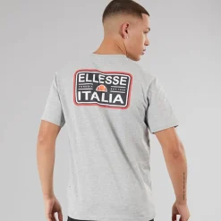 New Ellesse Herre Benzina Heritage Bag Logo T-shirt Grey Marl Grå