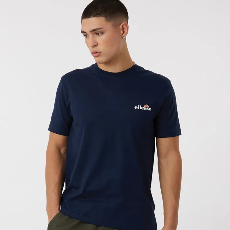 New Ellesse Herre Benzina Heritage Ryg Logo T-shirt Blå Marineblå