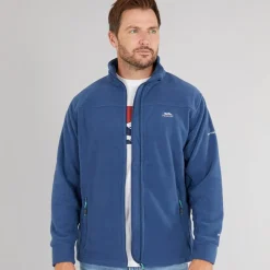 Clearance Trespass Herre Bernal Full Zip Fleece Jakke Blå Tone Blå
