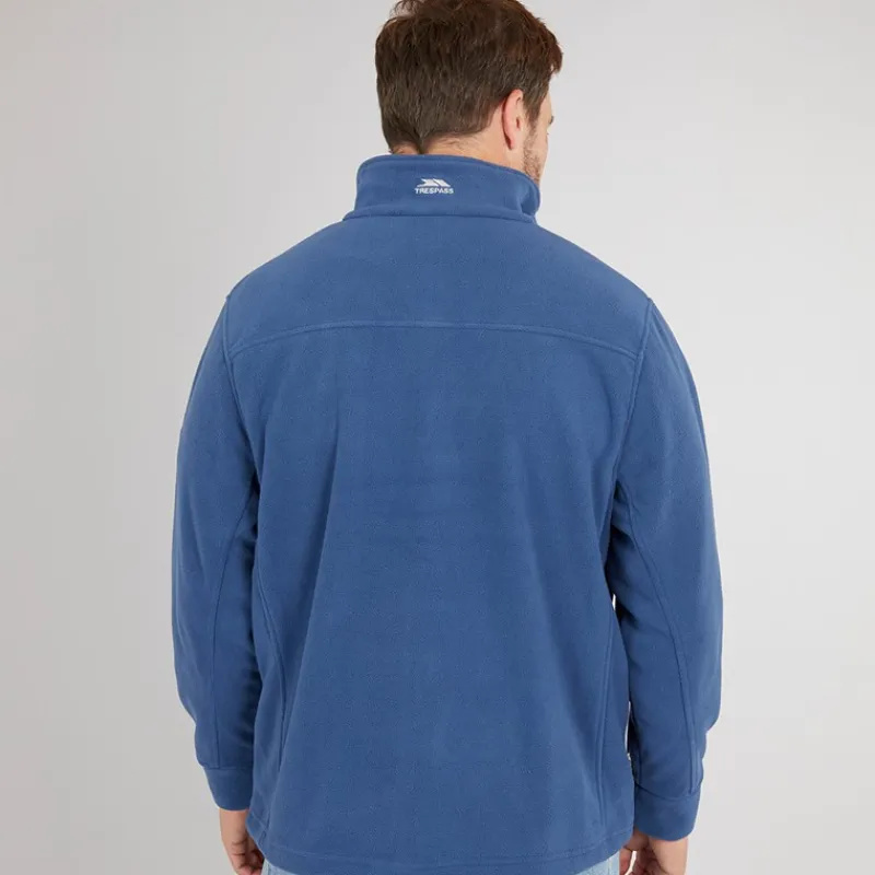 Clearance Trespass Herre Bernal Full Zip Fleece Jakke Blå Tone Blå