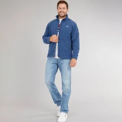 Clearance Trespass Herre Bernal Full Zip Fleece Jakke Blå Tone Blå