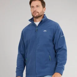 Clearance Trespass Herre Bernal Full Zip Fleece Jakke Blå Tone Blå