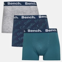 Outlet Bench Herre Bodhi Tre Pak Boksershorts Navy AOP/​Faded Teal/​Gråmeleret
