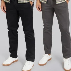 Outlet JACK & JONES Herre Bolton Dean AKM Chinoer To-pak Mørkegrå/Sort Flerfarvet