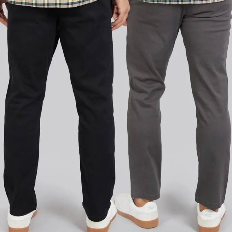 Outlet JACK & JONES Herre Bolton Dean AKM Chinoer To-pak Mørkegrå/Sort Flerfarvet