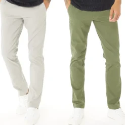 Online JACK & JONES Herre Bolton Dean AKM Chino Bukser 2-pak Ghost Grå/Oliven Nat Flerfarvet