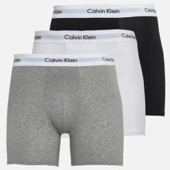 Calvin Klein Herre bomuld stretch tre pak bokser trusser /Grey Heather/Hvid Sort