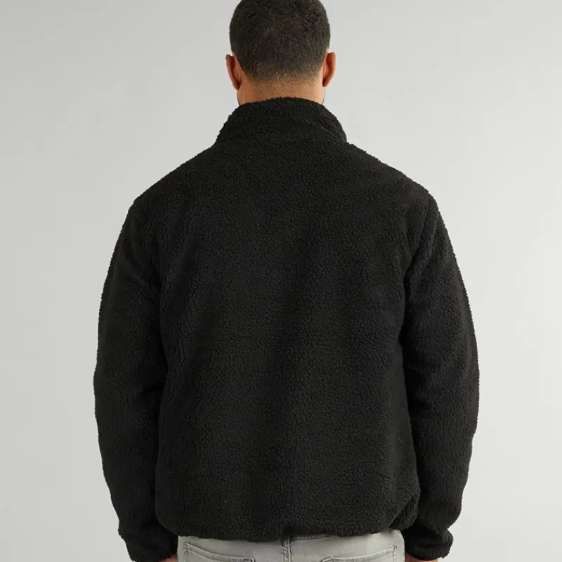 French Connection Herre Borg Fleece med Høj Hals Sort