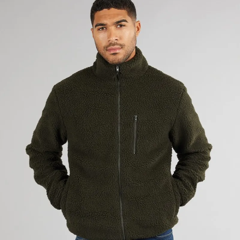 French Connection Herre Borg Fleece med tragthals Khaki