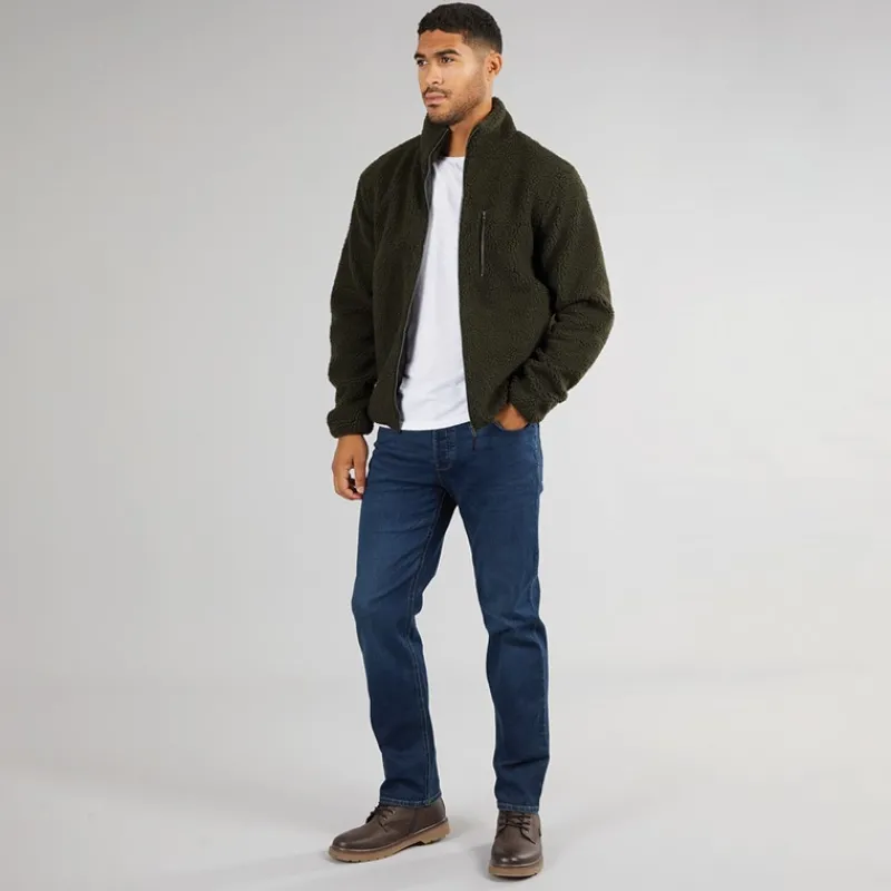 French Connection Herre Borg Fleece med tragthals Khaki