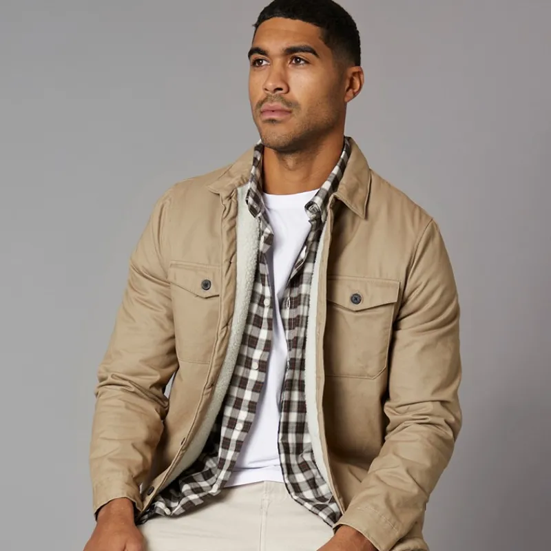 Clearance French Connection Herre Borg Skjorte Sten beige