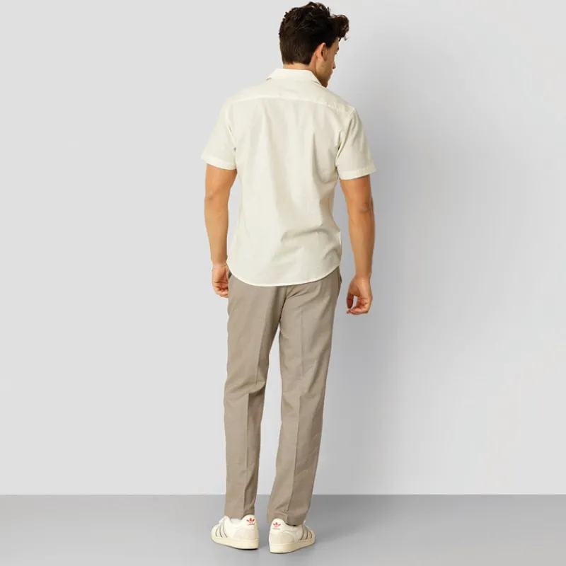 Sale Clean Cut Copenhagen Herre Bowling Skjorter med korte ærmer beige