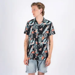 New Marcus Herre Boz Skjorter med korte ærmer Sort
