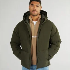Discount JACK & JONES Herre Brady Hætte Dunjakke Rosin Grøn