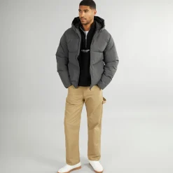 Outlet JACK & JONES Herre Brady Hætte Puffer Asphalt Grå