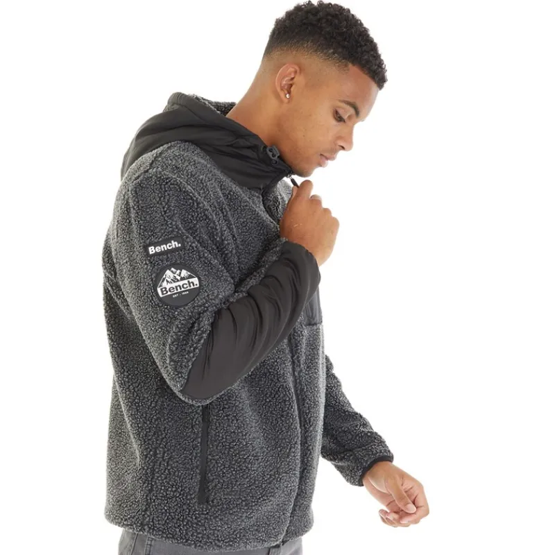 Bench Herre Brecon Lynlås Sherpa Fleece Melange Sort
