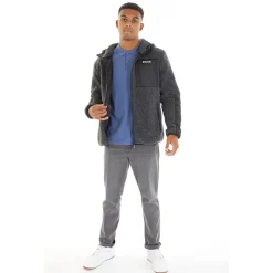 Bench Herre Brecon Lynlås Sherpa Fleece Melange Sort