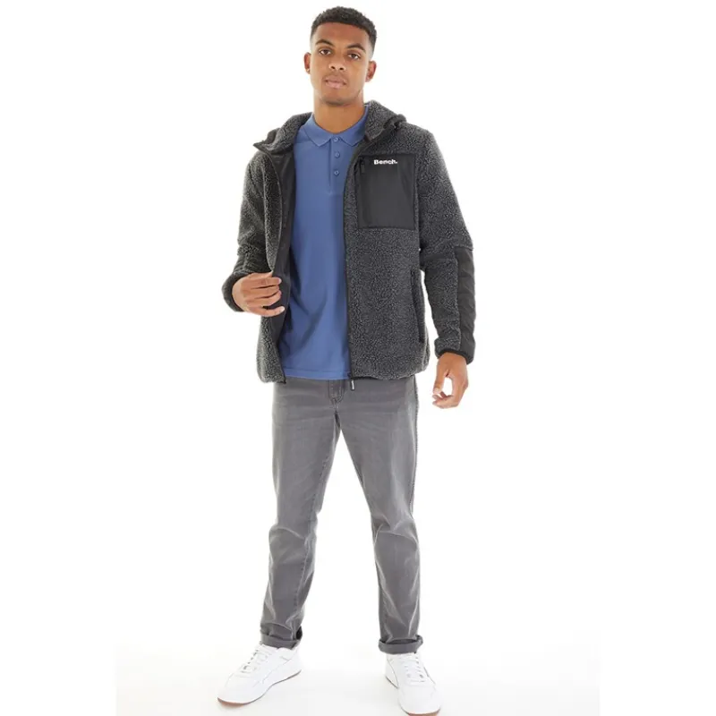 Bench Herre Brecon Lynlås Sherpa Fleece Melange Sort