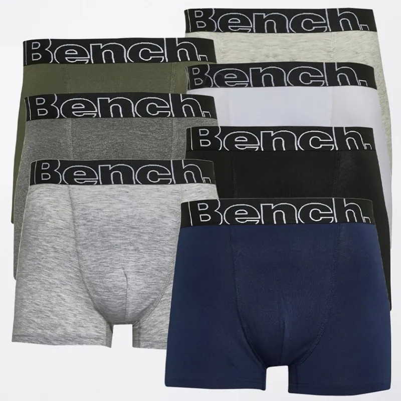 Best Bench Herre Burchard Syv-pak Boxers Ecru Melange/Khaki/Hvid/Antracit Melange/Sort/Grå Melange/Marineblå