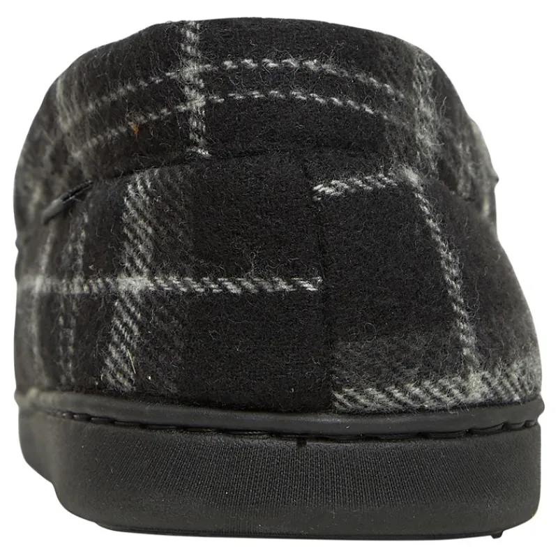 Outlet Lyle And Scott Vintage Herre Buster Mocassin Tøfler Sort Blandet Tjek