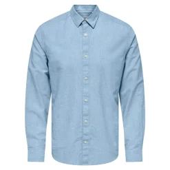 Online ONLY & SONS Herre Caiden Life Langærmet shirts Blå Blå