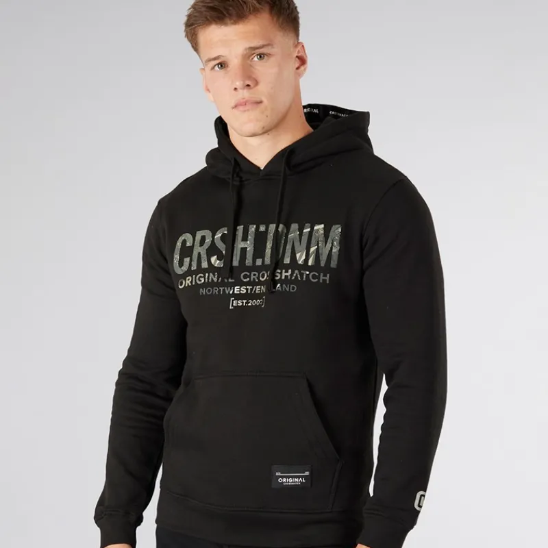 Hot Crosshatch Herre Campbox Hættetrøje Sort