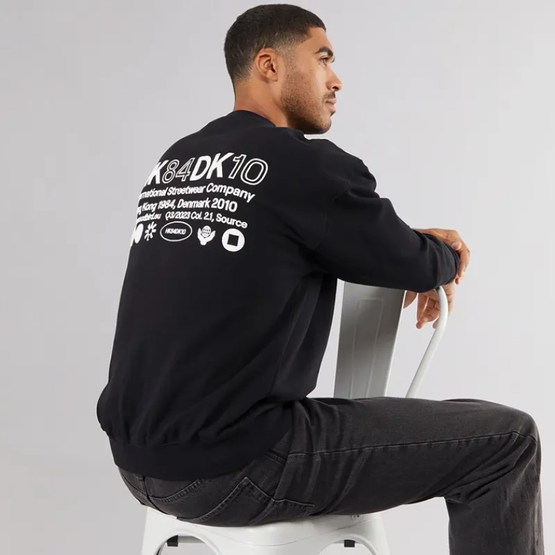 New Woodbird Herre Cane Sweatshirt Sort