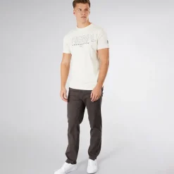 Clearance Crosshatch Herre Carrimoore T-Shirt Off White