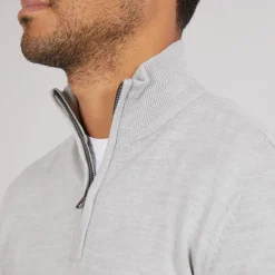 French Connection Herre Cash 1 /​ 2 Zip Jumper Lys Grå Mel
