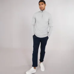French Connection Herre Cash 1 /​ 2 Zip Jumper Lys Grå Mel