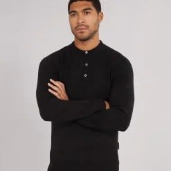 Online French Connection Herre Cash L/S Polo Shirt Sort