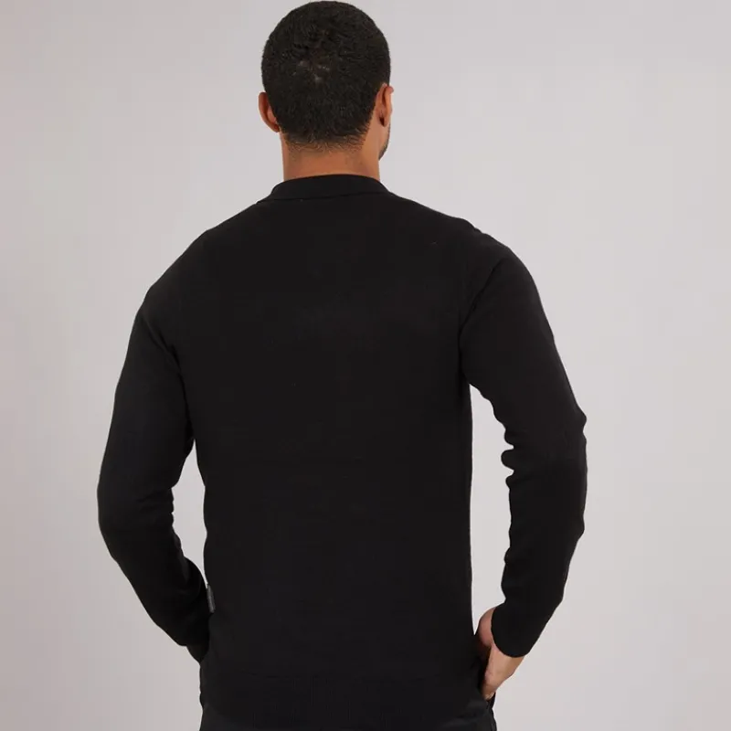 Online French Connection Herre Cash L/S Polo Shirt Sort