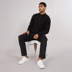 Online French Connection Herre Cash L/S Polo Shirt Sort