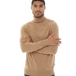 Best French Connection Herre Cash Roll Neck Trøje Kamelfarvet Mel