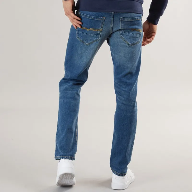 Discount Crosshatch Herre Chas Regular Fit Jeans Medium Vask