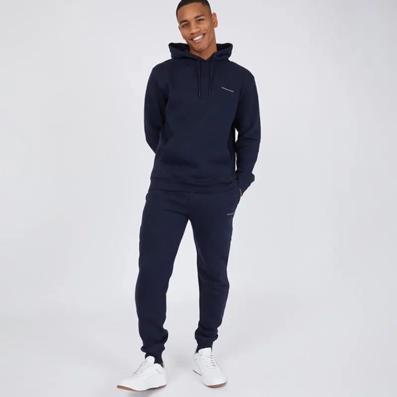 Hot Crosshatch Herre Chelmere Hoodie og Joggers Sæt Blå