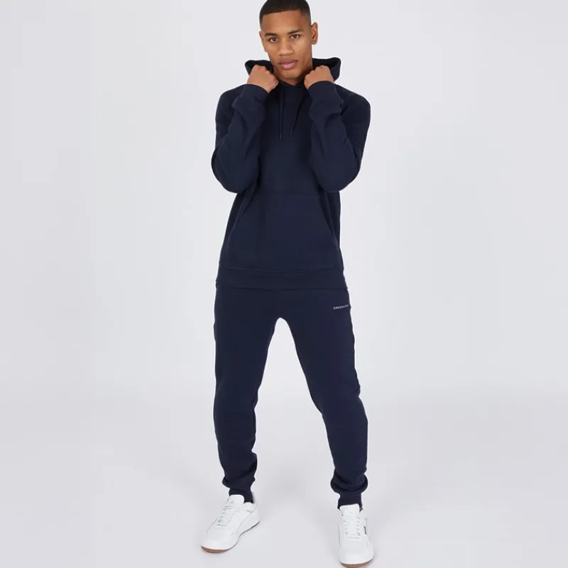 Hot Crosshatch Herre Chelmere Hoodie og Joggers Sæt Blå