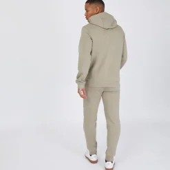 Discount Crosshatch Herre Chelmere Hoodie og Joggers Sæt Mørk Sten Mørk stengrå
