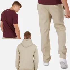 Best Crosshatch Herre Chemberry Hættetrøje T-shirt Og Joggingbukser Med Åben Kant Sæt Stone/​Burgundy Stengrå