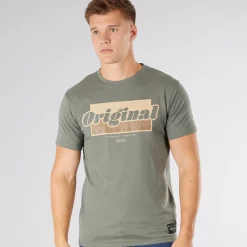 Online Crosshatch Herre Chevin T-Shirt Oliven