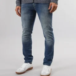 Hot Solid Herre Chord Joy Powerflex Jeans Med Lige Ben Blå
