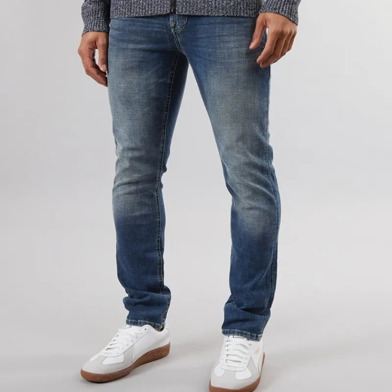 Hot Solid Herre Chord Joy Powerflex Jeans Med Lige Ben Blå