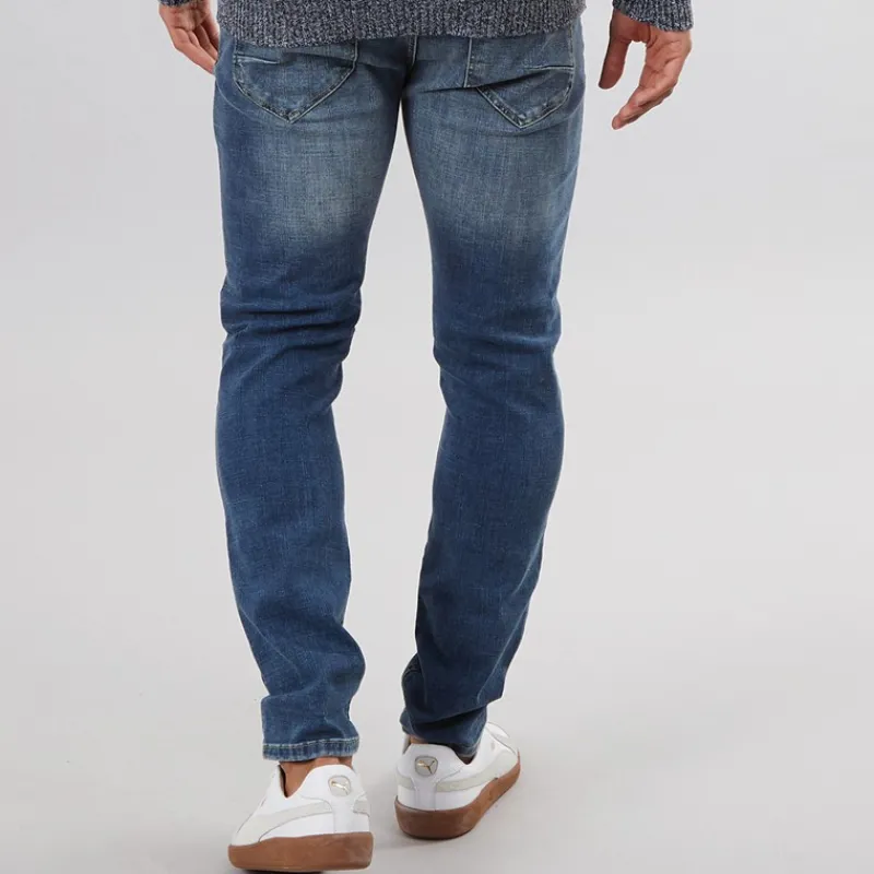 Hot Solid Herre Chord Joy Powerflex Jeans Med Lige Ben Blå